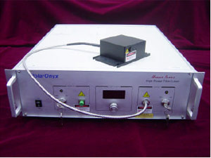 Autocorrelator trace and instrument of a high power mode-locked fiber laser